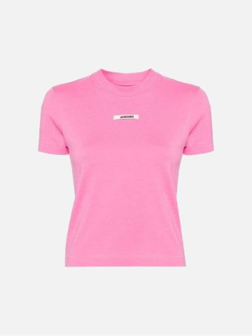 Jacquemus Women s Gross Grain Logo T shirt Pink 24E241JS1332031 430 - JACQUEMUS - BALAAN 1