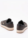 Enamel Triangle Suede Low Top Sneakers Grey - PRADA - BALAAN 4