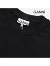 Embroidered Logo Cotton Sweatshirt Black - GANNI - BALAAN 4