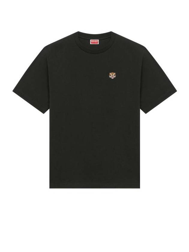 Lucky Tiger Embroidered Classic Short Sleeve T Shirt Black - KENZO - BALAAN 2