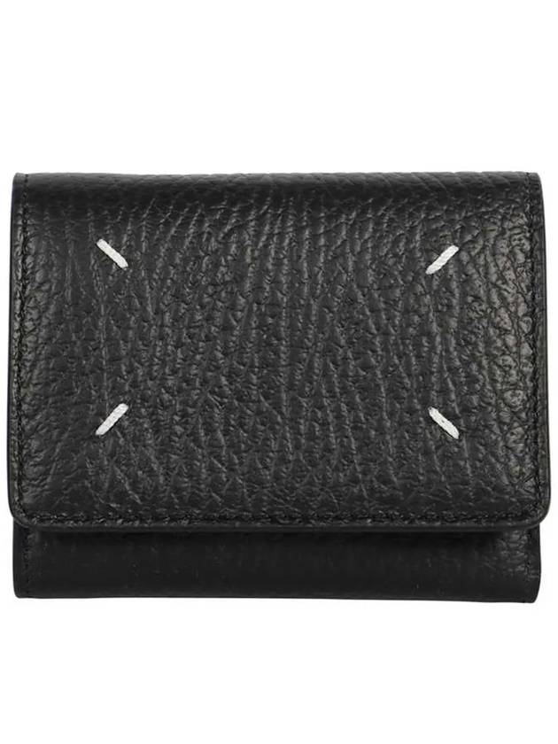 Zip Compact Tri-Fold Half Wallet Black - MAISON MARGIELA - BALAAN 3