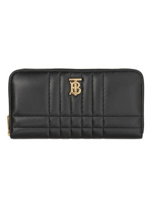 Quilted Leather Lola Ziparound Wallet Black Light Gold - BURBERRY - BALAAN 1