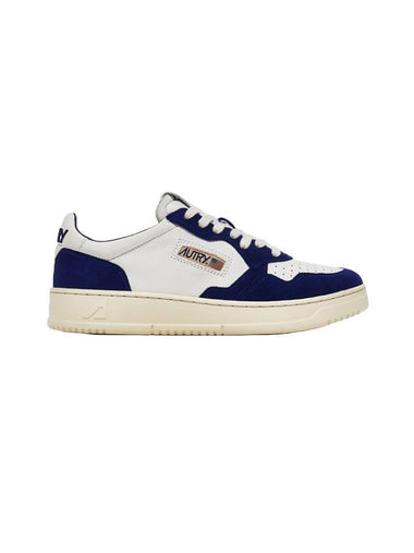 Suede Leather Low Top Sneakers Navy - AUTRY - BALAAN 1