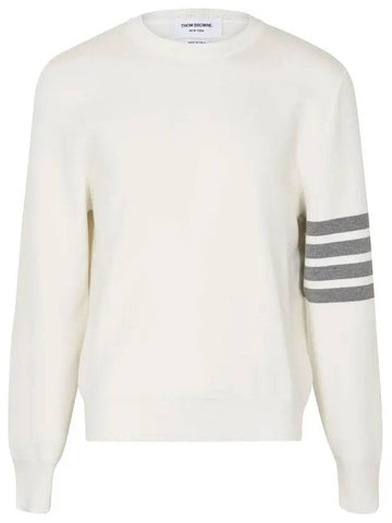 4 Bar Armband Milano Stitch Knit Top White - THOM BROWNE - BALAAN 1