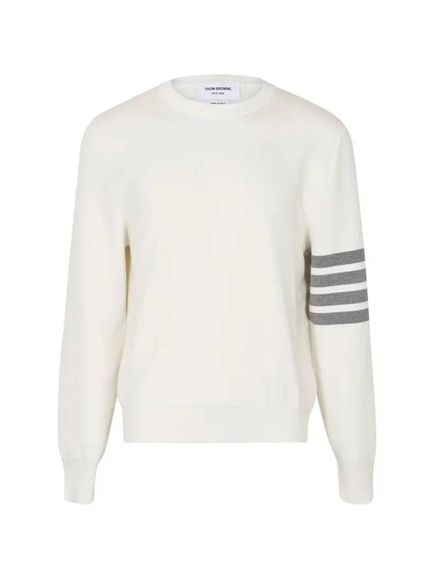 4 Bar Armband Milano Stitch Knit Top White - THOM BROWNE - BALAAN 1