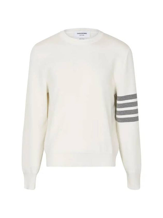 4 Bar Armband Milano Stitch Knit Top White - THOM BROWNE - BALAAN 1