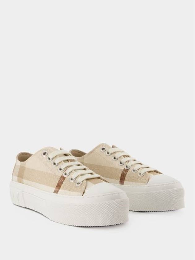 Jack Logo Check Low Top Sneakers Beige - BURBERRY - BALAAN 3