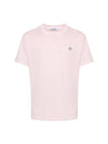 Organic Cotton Short Sleeve T-Shirt Pink - STONE ISLAND - BALAAN 1