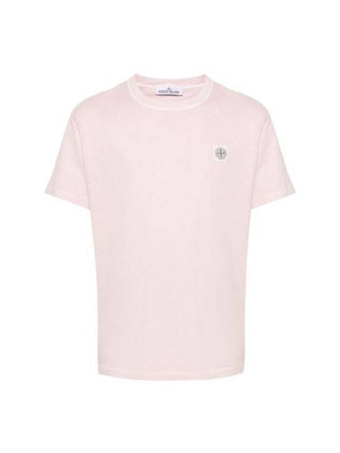 Organic Cotton Short Sleeve T-Shirt Pink - STONE ISLAND - BALAAN 1