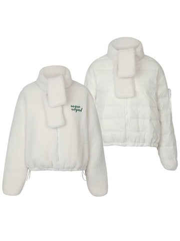 REVERSIBLE DUCK DOWN SHERPA PUFFER JACKETIvory - PLAYBOO - BALAAN 1