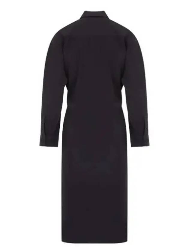 Straight Collar Twisted Midi Dress Navy - LEMAIRE - BALAAN 2