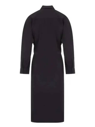 Straight Collar Twisted Midi Dress Navy - LEMAIRE - BALAAN 2