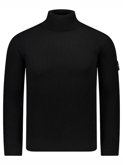 Men's Logo Patch Turtleneck Black - STONE ISLAND - BALAAN 2