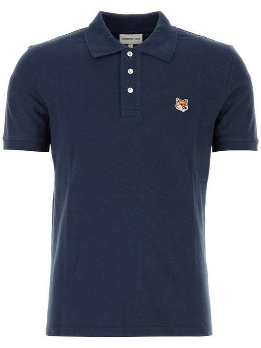 Fox Head Patch Cotton Polo Shirt Blue - MAISON KITSUNE - BALAAN 2