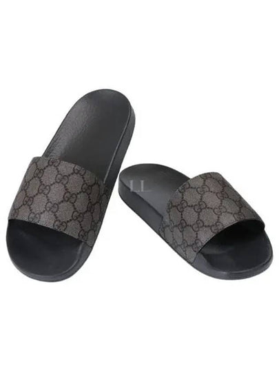 GG Monogram Slider Slippers Grey - GUCCI - BALAAN 2