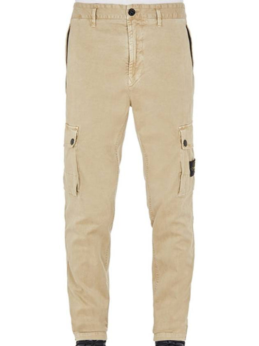 Wappen Patch Slim Fit Straight Pants Beige - STONE ISLAND - BALAAN 2