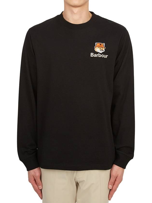 Fox Head Patch Crew Neck Long Sleeve T-Shirt Black - BARBOUR - BALAAN 2