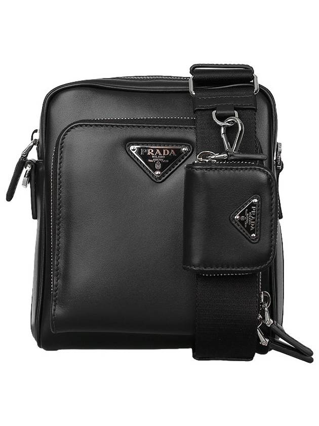 Triangle Metal Logo Shoulder Bag Black - PRADA - BALAAN 2