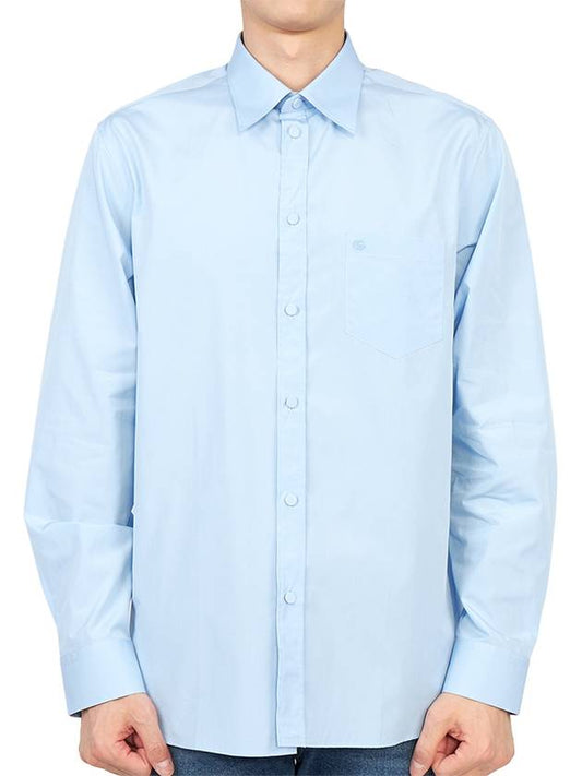 GG Embroidery Poplin Cotton Shirt Blue - GUCCI - BALAAN 2