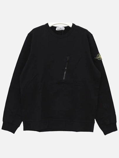 Logo Patch Cotton Crew Neck Sweatshirt Navy - STONE ISLAND - BALAAN 2