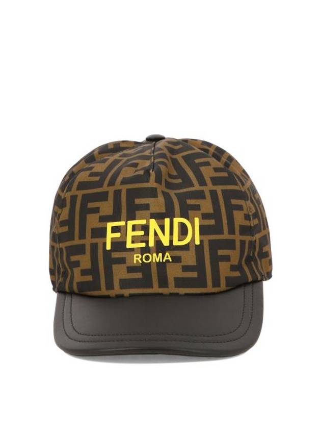 Kids FF Cap Hat Brown - FENDI - BALAAN 1