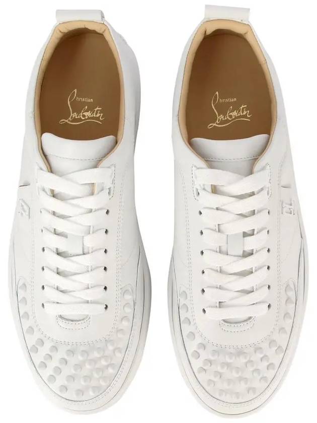 Happyrui Spikes Leather Low Top Sneakers White - CHRISTIAN LOUBOUTIN - BALAAN 5