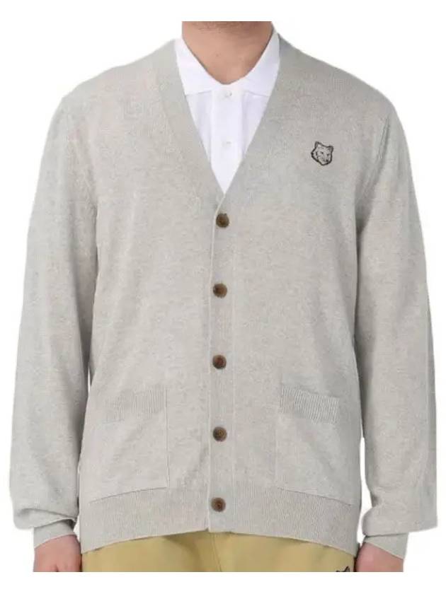 Bold Fox Head Patch Regular Cardigan Grey - MAISON KITSUNE - BALAAN 2