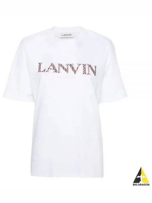 RWTS0022J207 01 Logo embroidered short sleeve t shirt - LANVIN - BALAAN 1