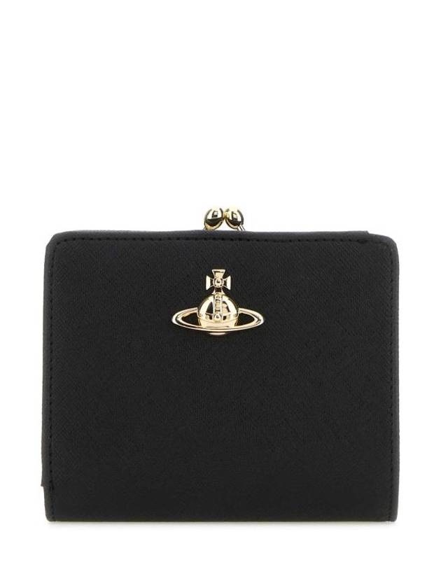 Safiano Frame Half Wallet Black - VIVIENNE WESTWOOD - BALAAN 1