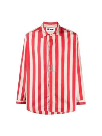 Striped Pattern Long Sleeve Shirt Red - SUNNEI - BALAAN 2