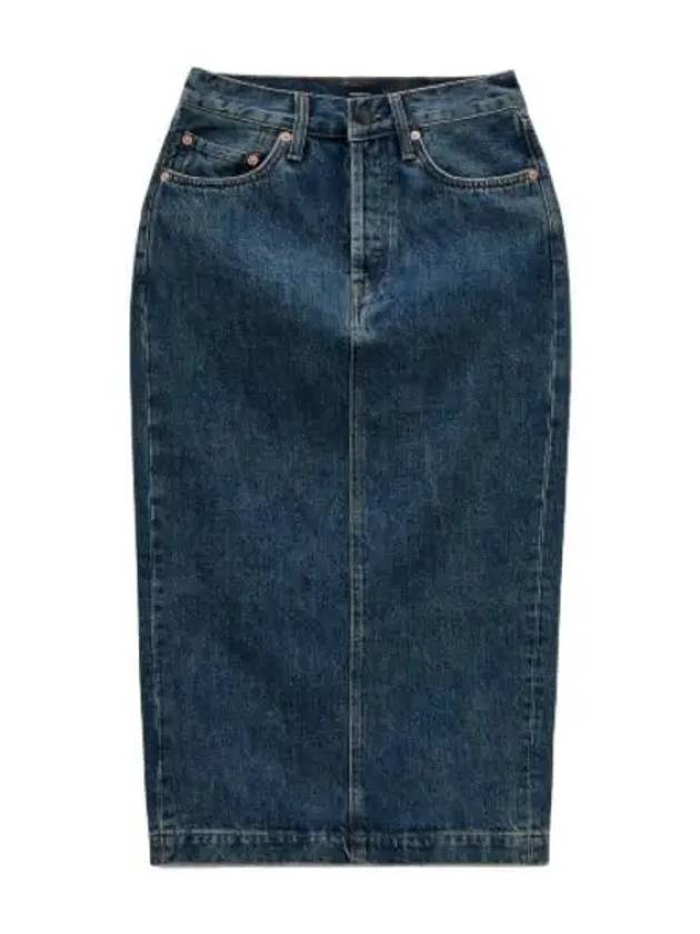 High Waist Denim Skirt Indigo Women s - WARDROBE.NYC - BALAAN 1