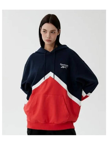 Vector Color Block Hoodie Navy Red - REEBOK - BALAAN 1