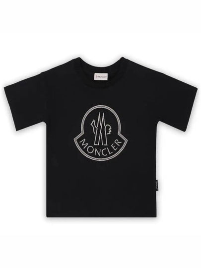 Kids Stitch Logo Short Sleeve Black 8C00014 83907 999 8 10A - MONCLER - BALAAN 2