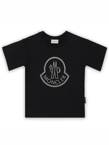 Kids Stitch Logo Short Sleeve Black 8C00014 83907 999 8 10A - MONCLER - BALAAN 1