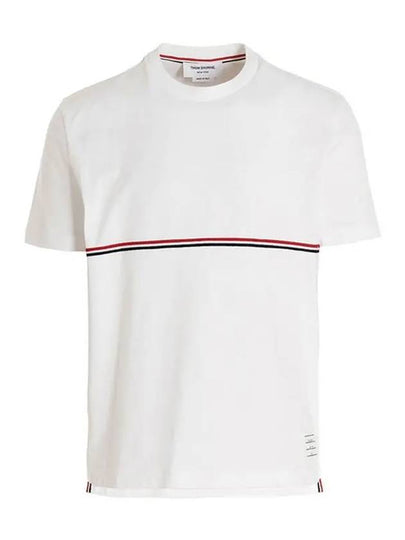 Midweight Jersey Short Sleeve T-Shirt White - THOM BROWNE - BALAAN 2