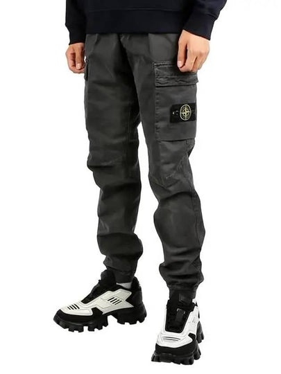 Stretch Cotton Cargo Straight Pants Grey - STONE ISLAND - BALAAN 2