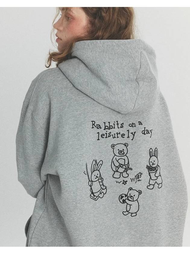 Rabbit Leslie Embroidered Hoodie Gray - CPGN STUDIO - BALAAN 3