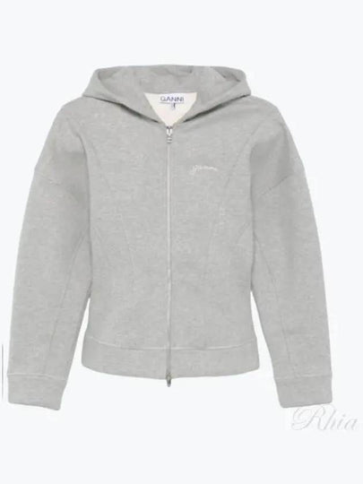 Heavy Fleece Zip-Up Hoodie Paloma Melange - GANNI - BALAAN 2