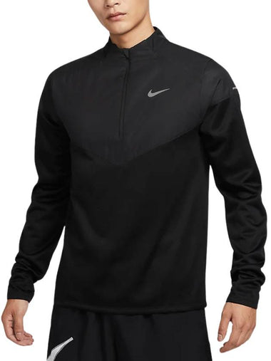 Spear Element Therma Fit Half Zip Running Long Sleeve T Shirt Black - NIKE - BALAAN 1