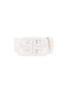 Buckle BB Logo Thin Leather Belt White - BALENCIAGA - BALAAN 2