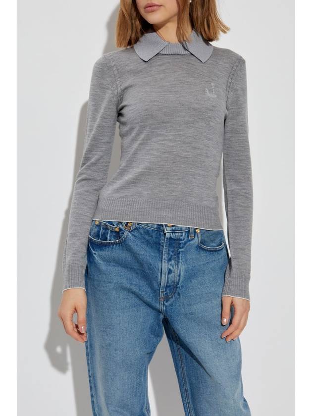 Jacquemus Sweater With Collar, Women's, Grey - JACQUEMUS - BALAAN 3