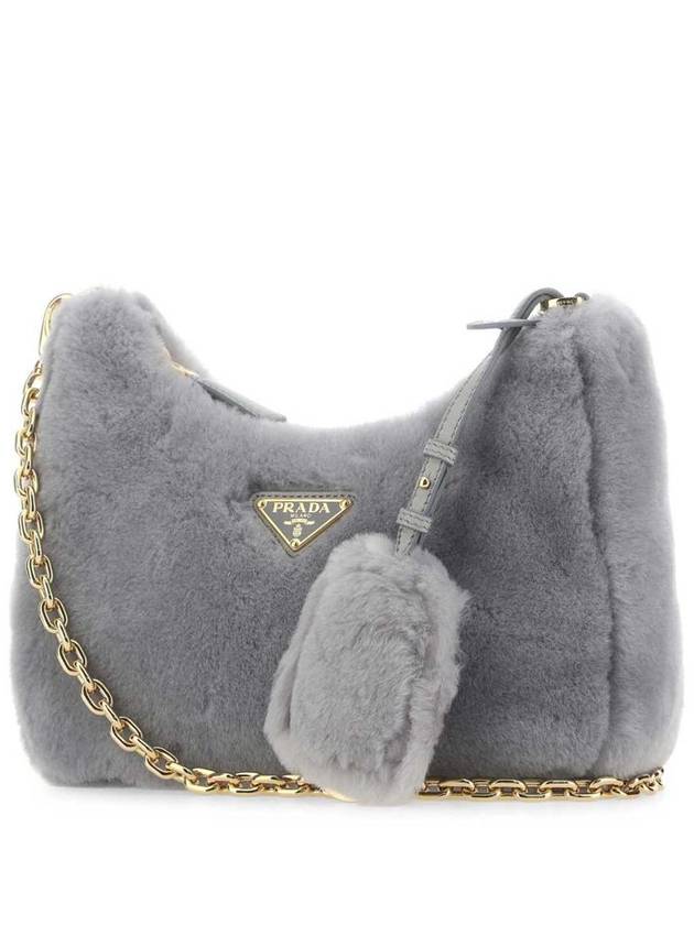 shearling mini bag gray - PRADA - BALAAN 3