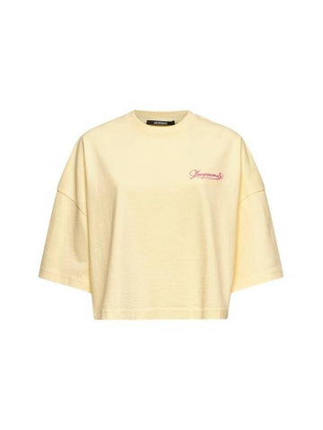 La Croisiere Short Sleeve T-Shirt Yellow - JACQUEMUS - BALAAN 1