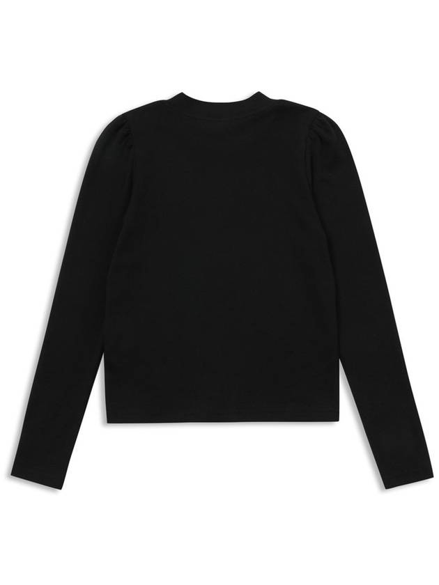 Charming Puff T-Shirt Women Long Sleeve T-Shirt Black MCSS24TS8BK - MACKY - BALAAN 3