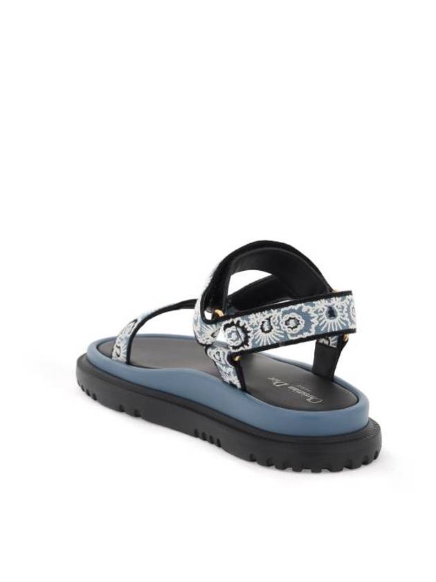 D-Way Embroidered Logo Sandals Blue - DIOR - BALAAN 4