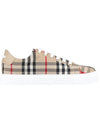 Vintage Check and Leather Sneakers Archive Beige - BURBERRY - BALAAN 5