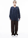 Four Woman Women s W243TP07NY Soft Mohair Angora V neck Knit Navy - CHANCE'S NOI - BALAAN 5