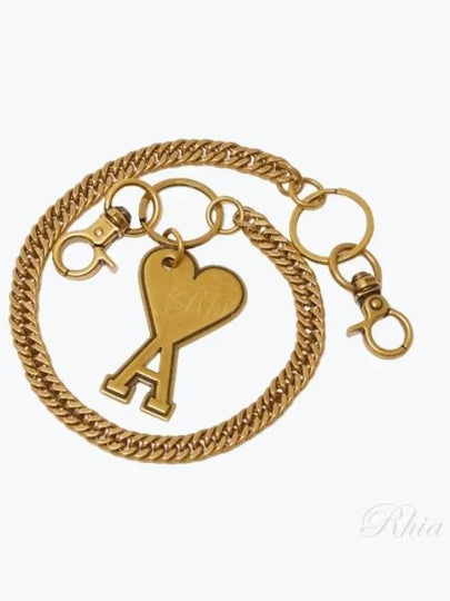 Heart Logo Metal Key Holder Gold - AMI - BALAAN 2