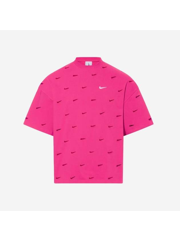 Swoosh Embroidered Short Sleeve T-Shirt Watermelon - NIKE - BALAAN 1