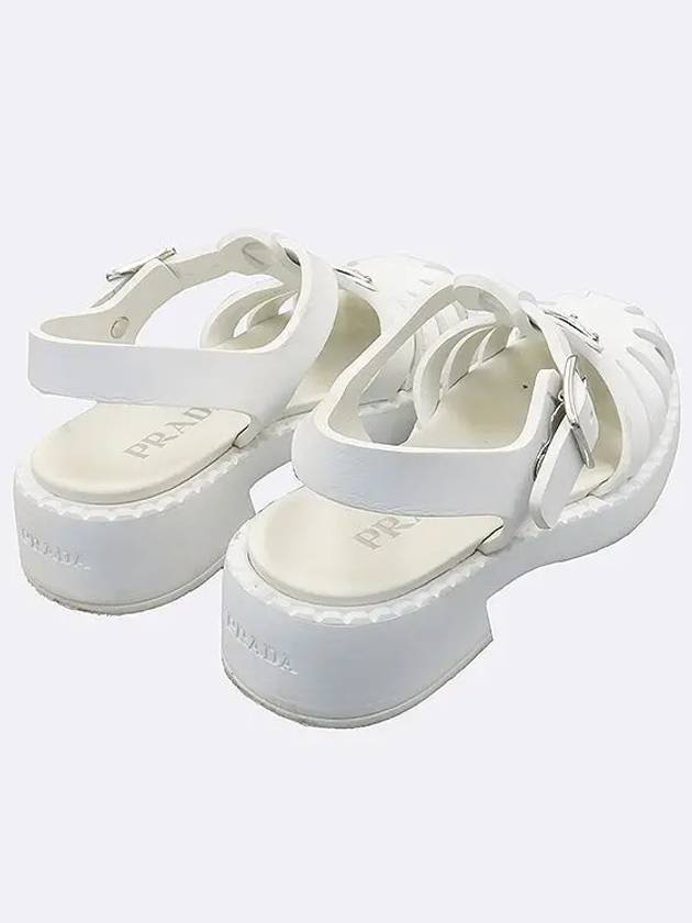 1X857M White Sporty Foam Rubber Buckle Chunky Sandals 37 240MM - PRADA - BALAAN 6